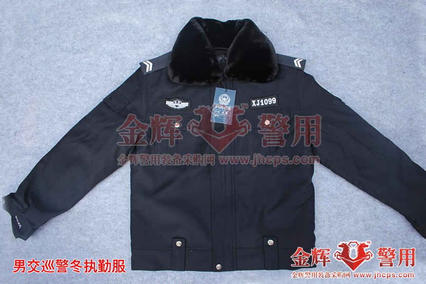 新款交巡警带袢式冬执勤服 交警冬棉夹克 交通警察正品警服